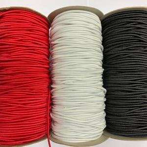 5 Yards, Stretchable Cord 2.5mm thick Ideal for Masks, strap elastic, shock cord.
