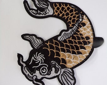 Embroidered Fish applique, Embroidered  Patch, Decorative Patch, Sew on Patch for Clothing, Bags, Jackets