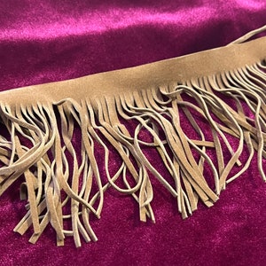 Braune Cowboy Fransenborte 10 cm, Borte, Boho Band, braune Spitze, Fransen, Spitze, Festival Spitze, Fringe, Wildlederimitat Fransen,