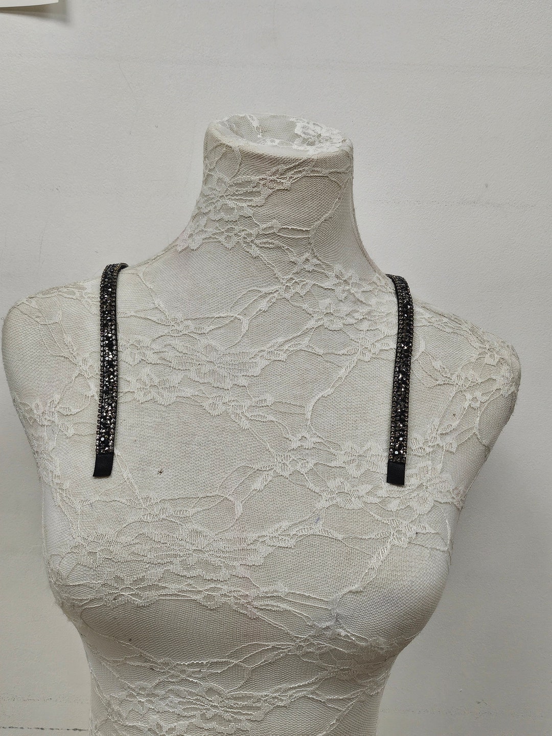 Diamant Bra Straps, Black Bra Straps, Diamante Black and Clear Mix Bra ...