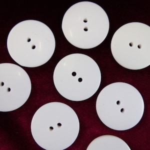 31mm White Flat Buttons, 4-hole Large Buttons, Matt Buttons, Coat, Costume, Dress Buttons, Sewing, Knitting, white buttons