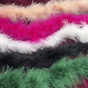 Marabou feather trimming - 1.8m strips, Black Pink Ivory Green, Swansdown Feather Trim, Marabou Feather, fashion feather. Marabou, feather.