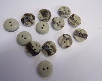 6pcs Beautiful Buttons, Gray Fancy Buttons for Sewing and Knitting 15mm 24L