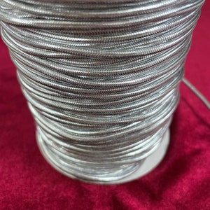 Lurex shiny string, silver string, silver cord,  non stretch, lurex cord