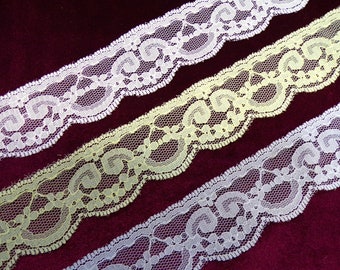 2mtr Thin rigid Lace Trim 3cm wide, French Lace,  Dress, Lingerie, Headband, Sewing lace