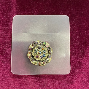 25mm, Diamante button, (Shank) 40L, brass diamanté button shank, diamanté button, vintage buttons, antique buttons, buttons