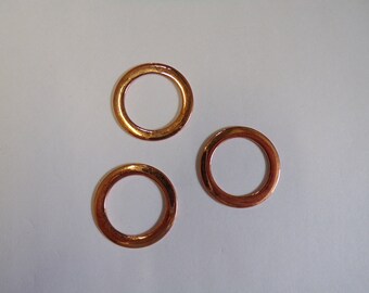 3cm Rose Gold Flat Metal Rings, Solid Metal Hoop Rings, metal rings, metal hoops, napkin rings, swimwear rings, rings, copper rings
