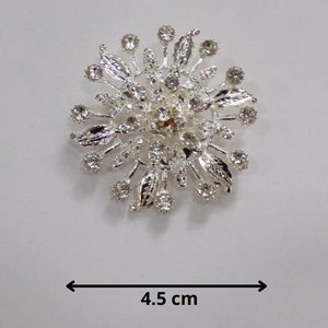 Broche Diamante Starburst, 5cm, Joya, broche, broche diamanté, broche de plata imagen 2