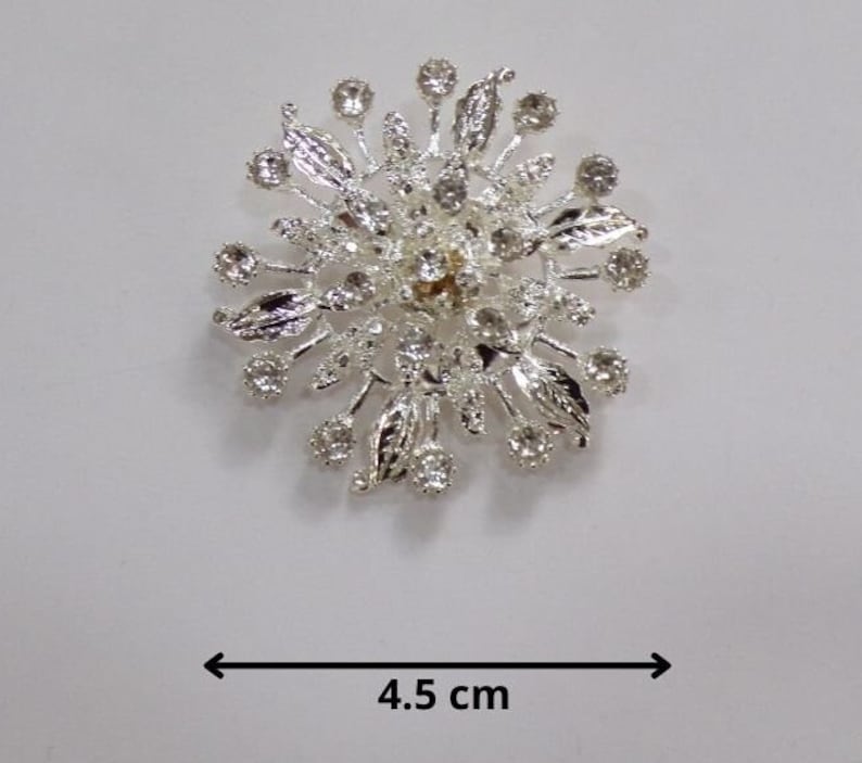 Diamante Starburst Brooch, 5cm, Jewel, brooch, diamanté brooch, silver brooch image 2