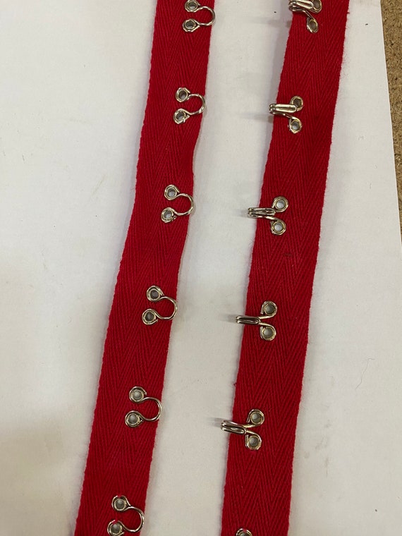 20mm, Hook and Eye Tape Cotton Twill, Red Hook and Eye Tape