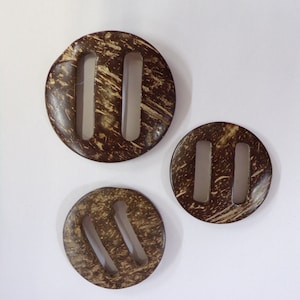 1pcs Coconut Light Weight Buckle, Natural Buckle, Macrame rings, Knitting, Sewing, Craft