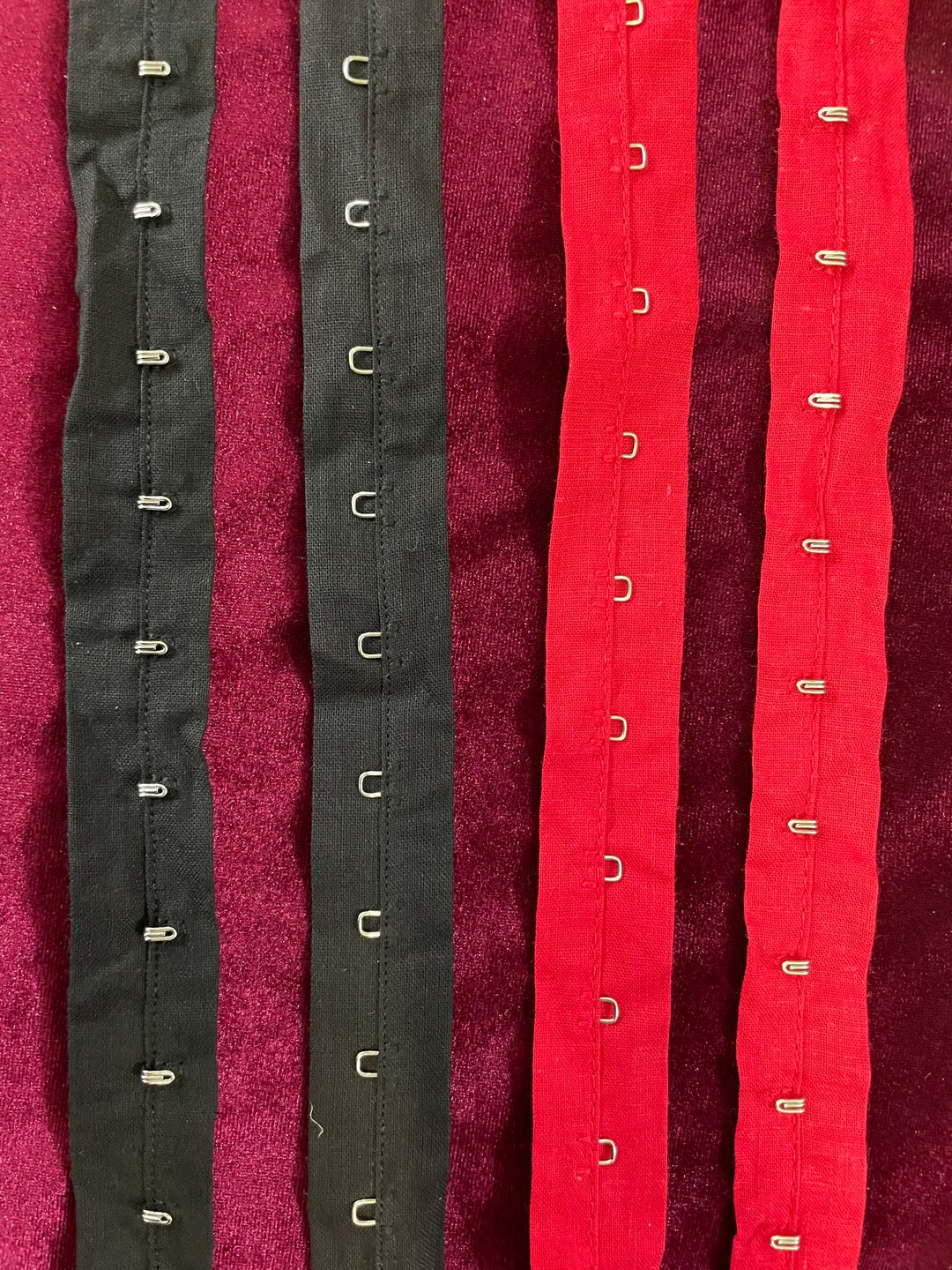 Hook and Eye Tape Trim,100 Soft Cotton Fabric, Corset Tape, 5 Colours