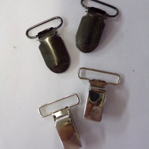 2pcs, Metal Suspender Clips, Snap Hook Buckle, Metal Suspender Clips, Slider Trigger, lingerie clasp. Suspender accessories, lingerie clips