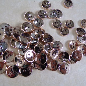 10Pcs Metal 2 hole Shirt Buttons 17L-10.5mm Rose Gold