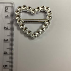 8pcs ABS Light weight diamond cut heart buckle slide
