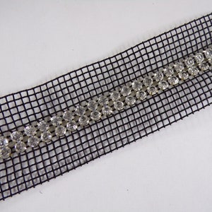 Rhinestones on Mesh, Diamante Mesh Tape, Sew on Crystals, Rhinestones in a mesh, Jewel Trim, Diamanté Tape