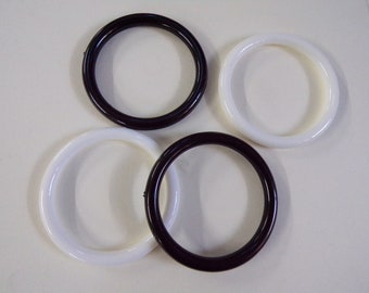 40mm Schwarz, Weiße Creolen, Makramee Ring, Handarbeit, Traumfänger Ring, weißer Ring, schwarzer Ring, klarer Ring, Creolen