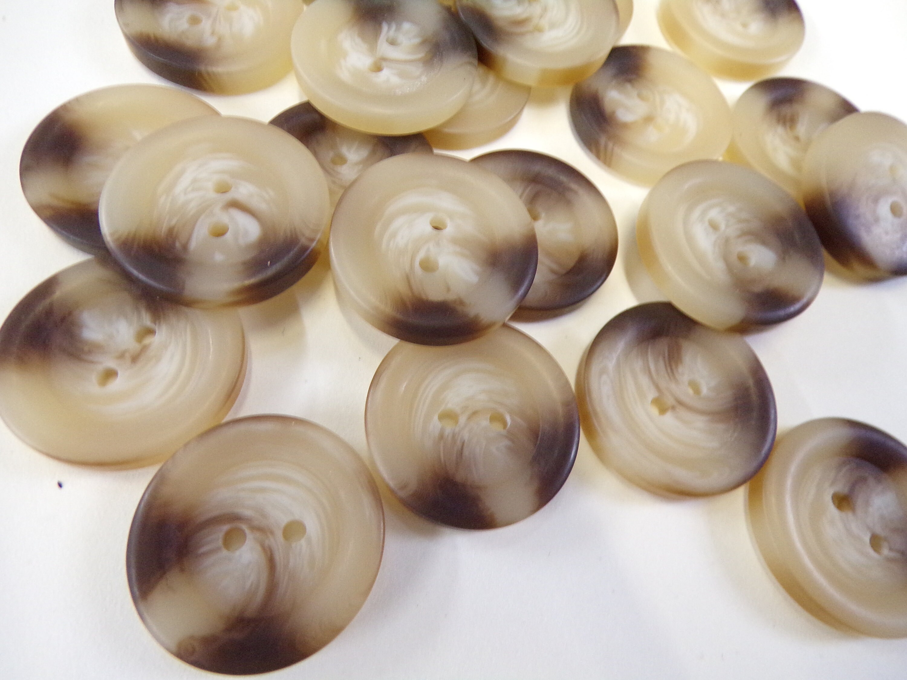 Boutons En Corne Naturelle - Lot De 6 Pièces De 20mm - Couleur Marron - Pour Couture Et Artisanat - 8