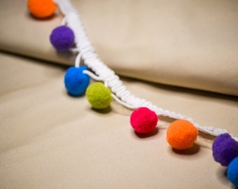 Pom Pom Trimming, Pom Pom Trim, Fringe Trim, boho trim, festival trim