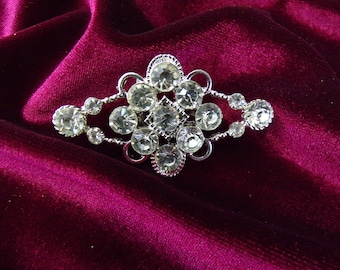 Vintage Style Diamante Brooch, Rhinestone Jewel, Multi Purposes brooch, Sparkling Brooch, Pin-on Brooch, Silver brooch