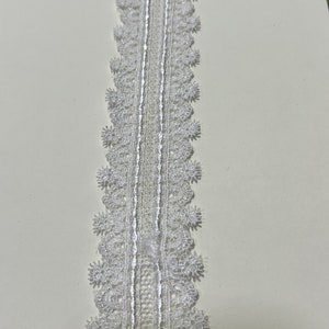 Weiß 5,5 cm breit gestickte Spitze Motiv, Brautdekoration, Dekoration, Hochzeit Handwerk, bestickte Spitze, feine Spitze