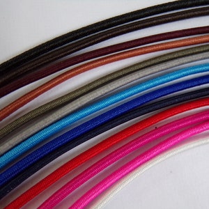 34 colours, 2.5mm, Elastic Cord, Rounded Elastic, Elastic rope, Colour Elastic, shock cord, elastic straps, stretch cord, cord, 2.5mm cord