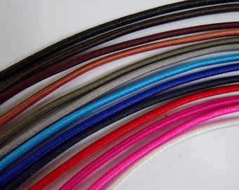 34 colours, 2.5mm, Elastic Cord, Rounded Elastic, Elastic rope, Colour Elastic, shock cord, elastic straps, stretch cord, cord, 2.5mm cord