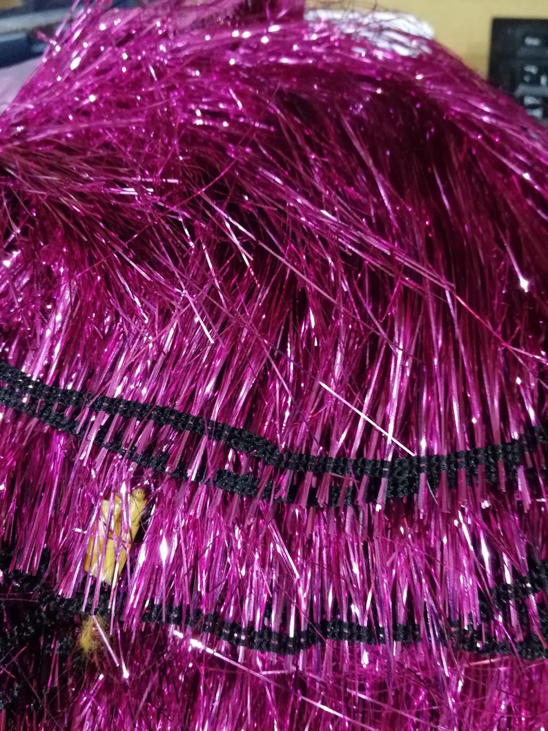 Foil Fringe Trim 20cm dancewear, party wear, fashion fringe, foil fringe, festival fringe, tinsel fringe, fringe, dance wear fringe, 11 col image 11
