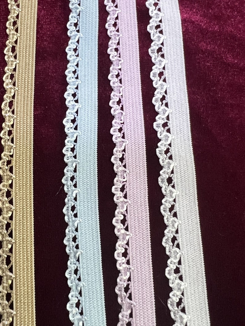 10mm, Lingerie Elastic, Elastic Lace Trim for underwear, ric Rac elastic, knicker elastic, frill elastic. Lingerie elastic, picot elastic image 8