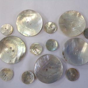 12mm/16mm/34mm,mother of Pearl Round Buttons, Natural Buttons, Shell ...