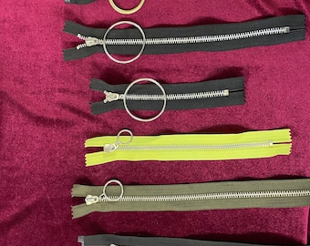 Ring puller zips, open end zips, metal zips, closed end zips, zippers, jacket zip, zips
