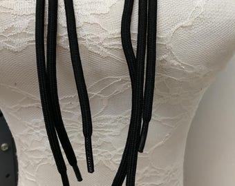 3 Größen, Kordelzug, Hoodie-Ziehkordel, Jogger-Schnur, Hoodie-Schnur, Ersatz-Jogger-Schnur, Polyester-Schnur, Kapuzen-Schnur aus Metall, Schwarz