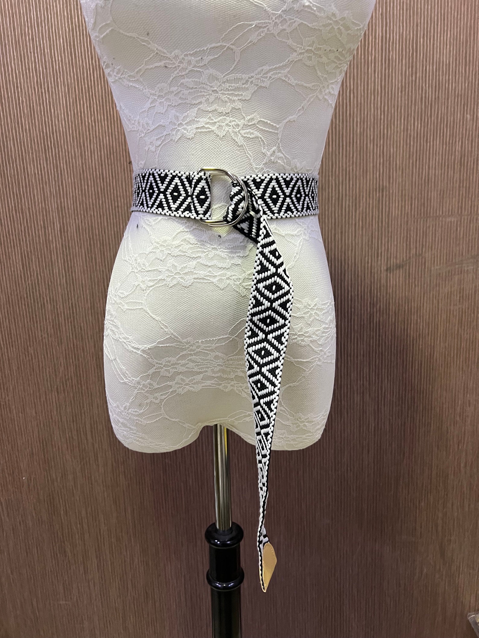 Woven Aztec Patterned Belt, Black and White Belt, Woven Belt, Belt ...
