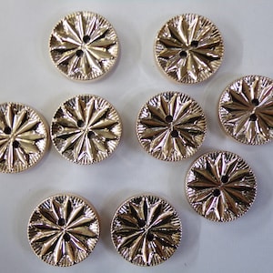 25mm, Light Rose Gold Metallic Effect Textured Buttons, 2-hole Gold Buttons, Metal Style Buttons, Sewing, Craft