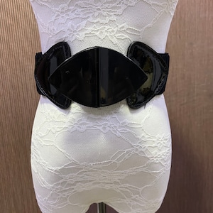 6cm wide Ripple edge elastic belt, Black elasicated belt, elastic belt, belt, black belt, elasticiated belt, wide belt,