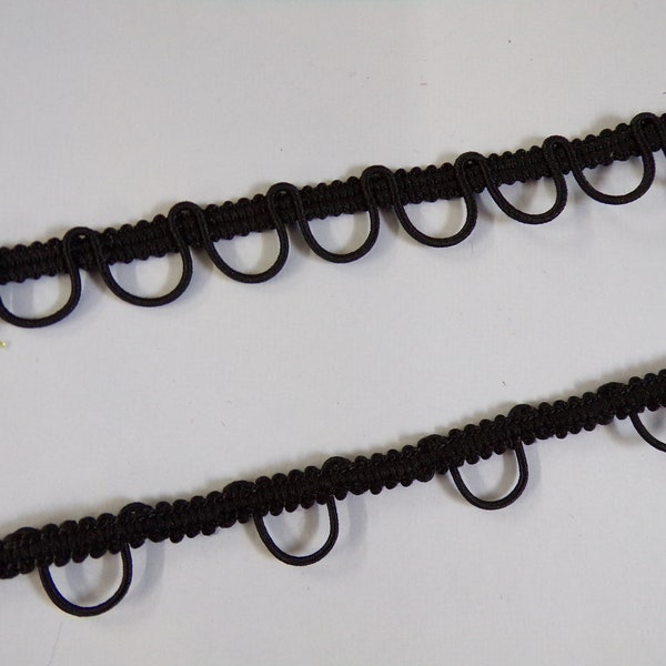 2.5cm Black Button Loop, Lace trim, button loop, Braid Trimming for Sewing, Decor, Craft