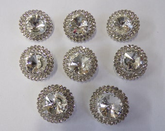23mm Silber Diamante Knopf, Braut Strass Knöpfe, Mode Knöpfe, Kristall Knöpfe, Ösen Knöpfe, Nähknöpfe