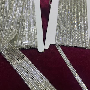 Finiture con strass diamante, nastro con strass per sposa, matrimonio con fascia diamante, cintura, gioiello termoadesivo, borsa, artigianato, finiture gioiello, termodiamante