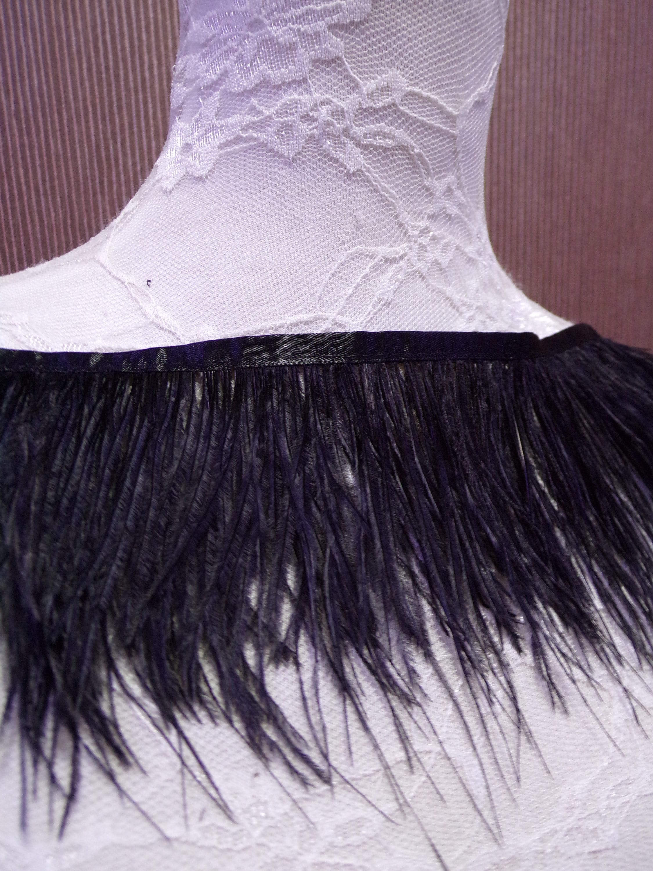 Ivory Ostrich Feathers, 1 Yard Ivory Ostrich Fringe Trim Wholesale