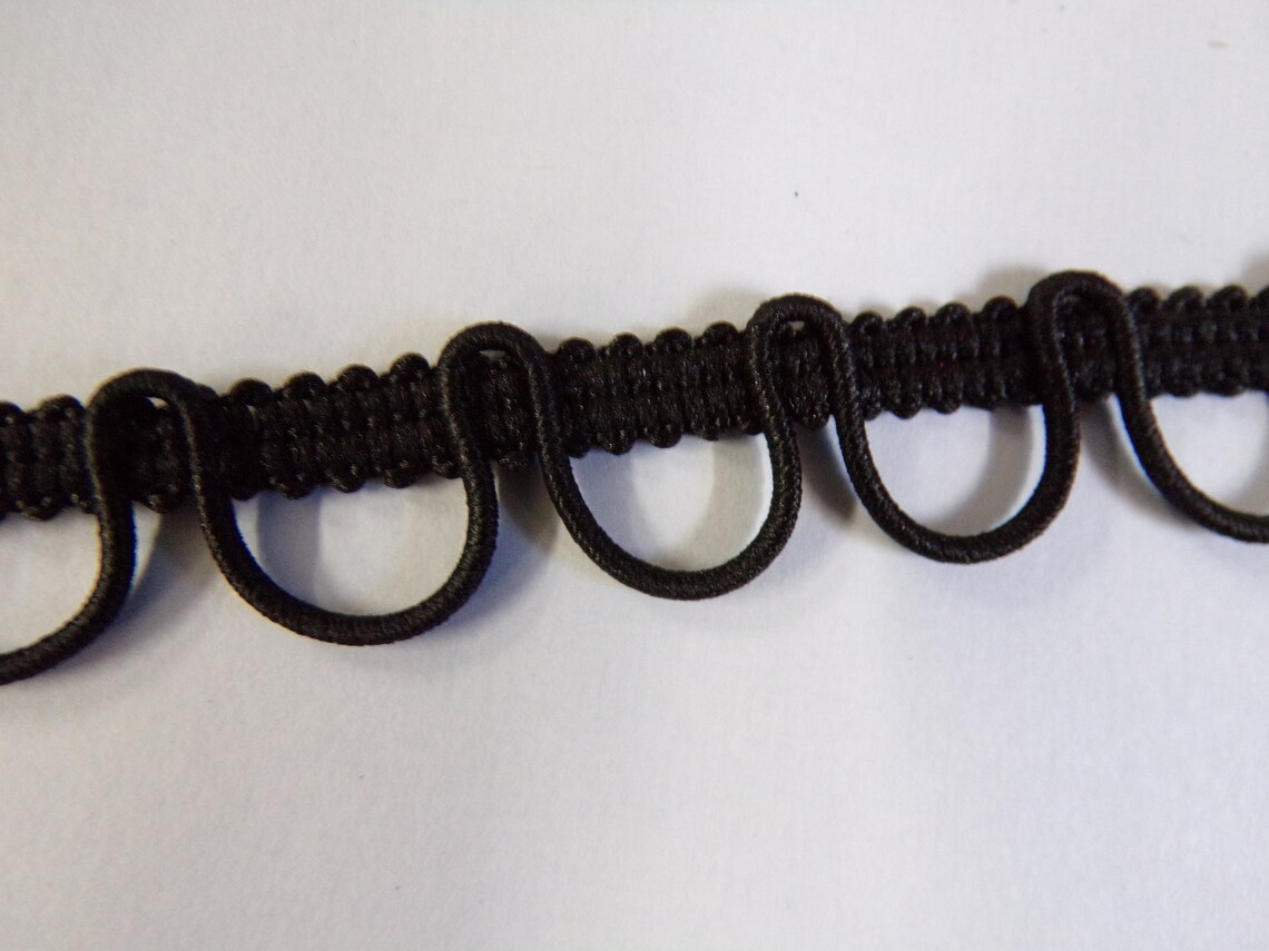 2.5cm Black Button Loop, Lace Trim, Button Loop, Braid Trimming for ...