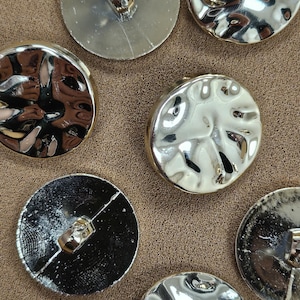 32L Button, Gold hammered shank button, shank button, plastic button