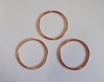 4cm Rose Gold Metal Rings, Solid Metal Hoop Rings, metal rings, metal hoops, solid rings, napkin rings, swimwear rings, rings, copper rings