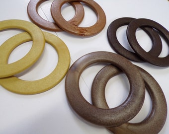 Flat Rings, imitation wood Rings, 55mm 75mm, Belt Buckle, Bag Clasp Leather Craft Accessories 1pc