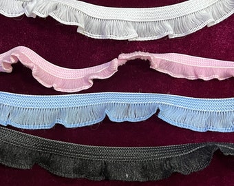 Embroidery Ruffle Edge Elastic, Lingerie Elastic, Organza Frill Ruffle for sewing ,lingerie, crafts, frill, organza. Frill, Edging Lace