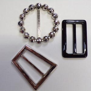 Silver Black ABS Light Weight Buckle Slide 50mm bar, buckles, 2” slider buckle, sliders, buckles