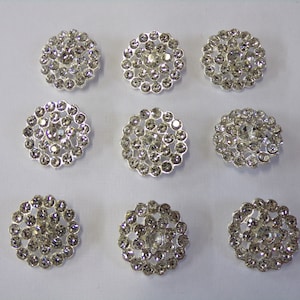20mm Rhinestone buttons, Bridal Buttons, Fashion Diamante button, Crystal Buttons, Shank Buttons, Sewing Buttons, crystal buttons, diamante