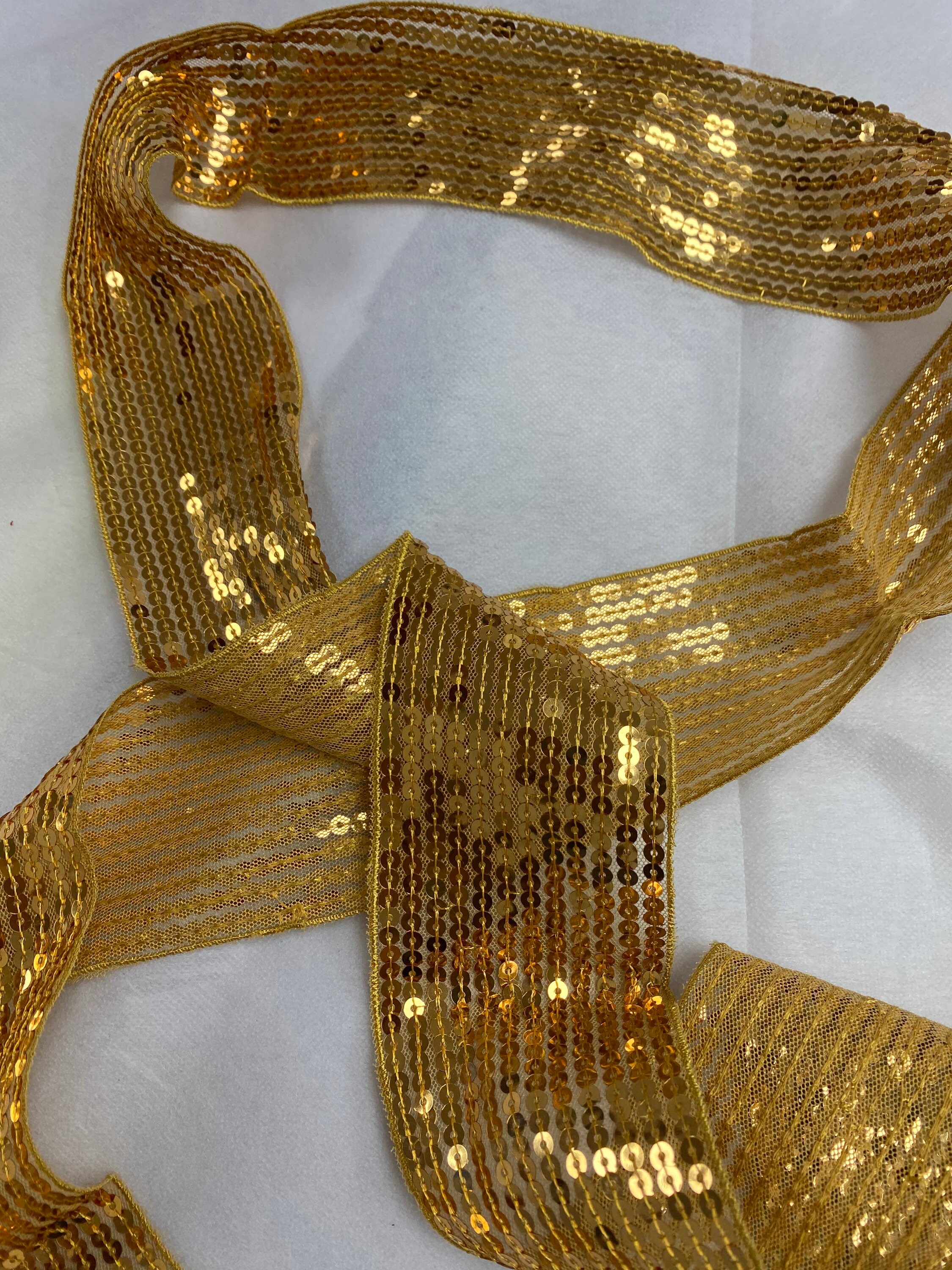 Gold Sequin Belt - Etsy UK