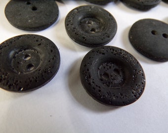 6pcs Matt Buttons Charcoal Black Design 20mm 32L