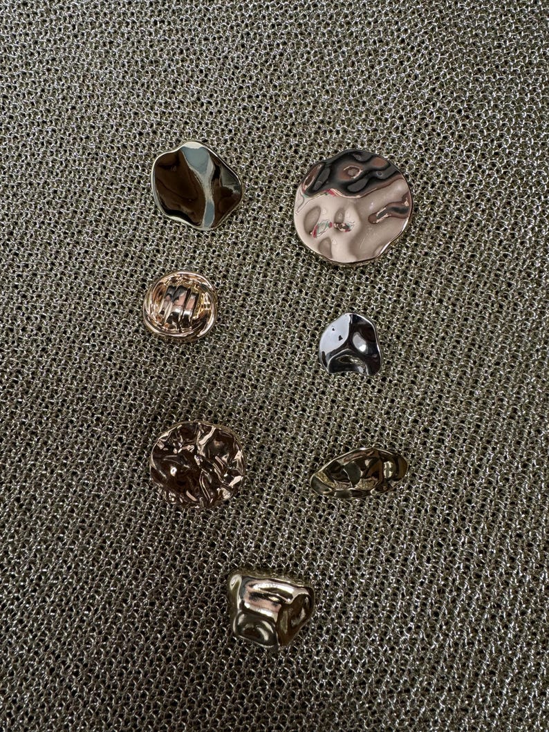 Weird Button Shape Buttons, Metal Buttons, Odd Shape Buttons, Abstract Buttons, Fashion ...
