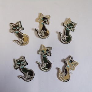 4pcs Fancy Cat Appliques, Iron on Embroidered Patch, Sewing Patch, Decoration, Sewing, Craft